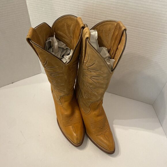 Vintage Frye Cowboy Boots Brown Suede Leather Western Pull-On Boots Size 7B - Picture 5 of 14